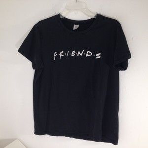 Friends TV Show Logo Womens Short Sleeve T-Shirt Black Size XL